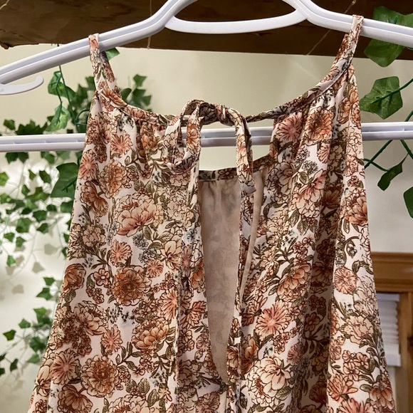 Pink floral babydoll dress with tie on back - Picture 2 of 3